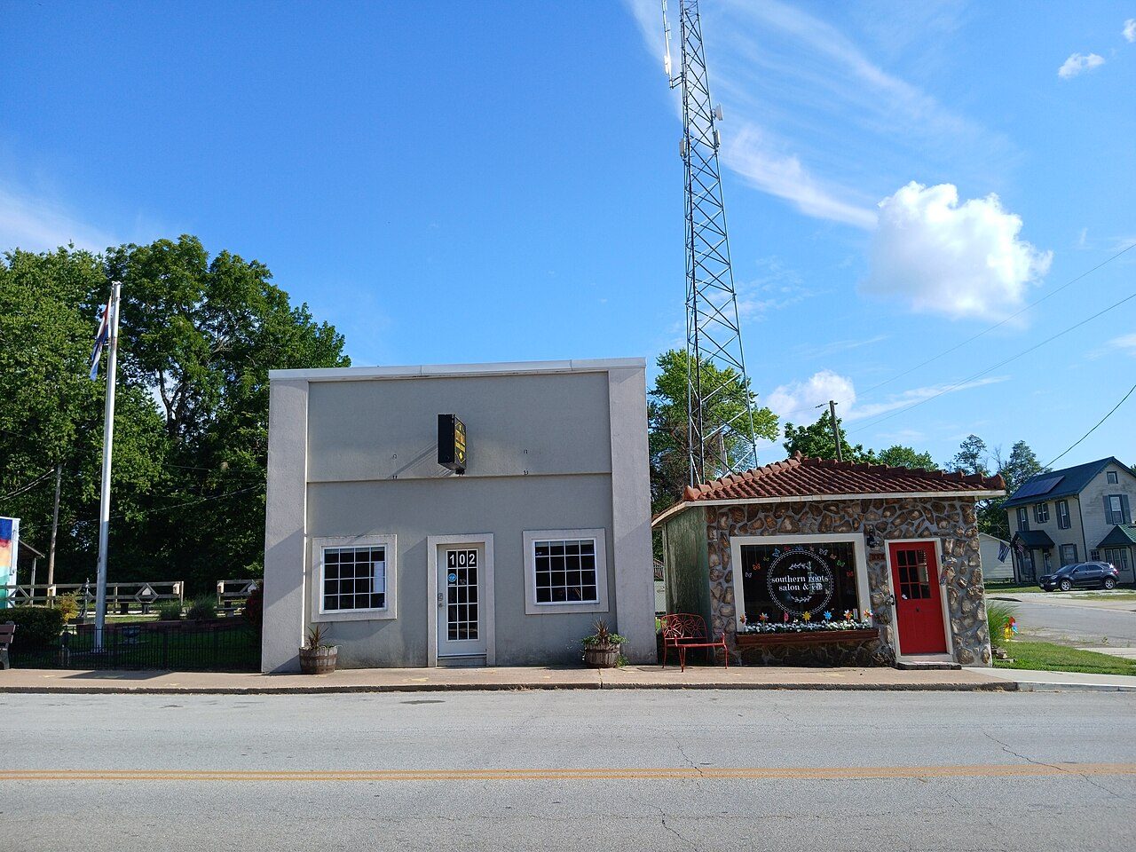 Diamond, MO street scene near Joplin, where we provide hail damage roof repair